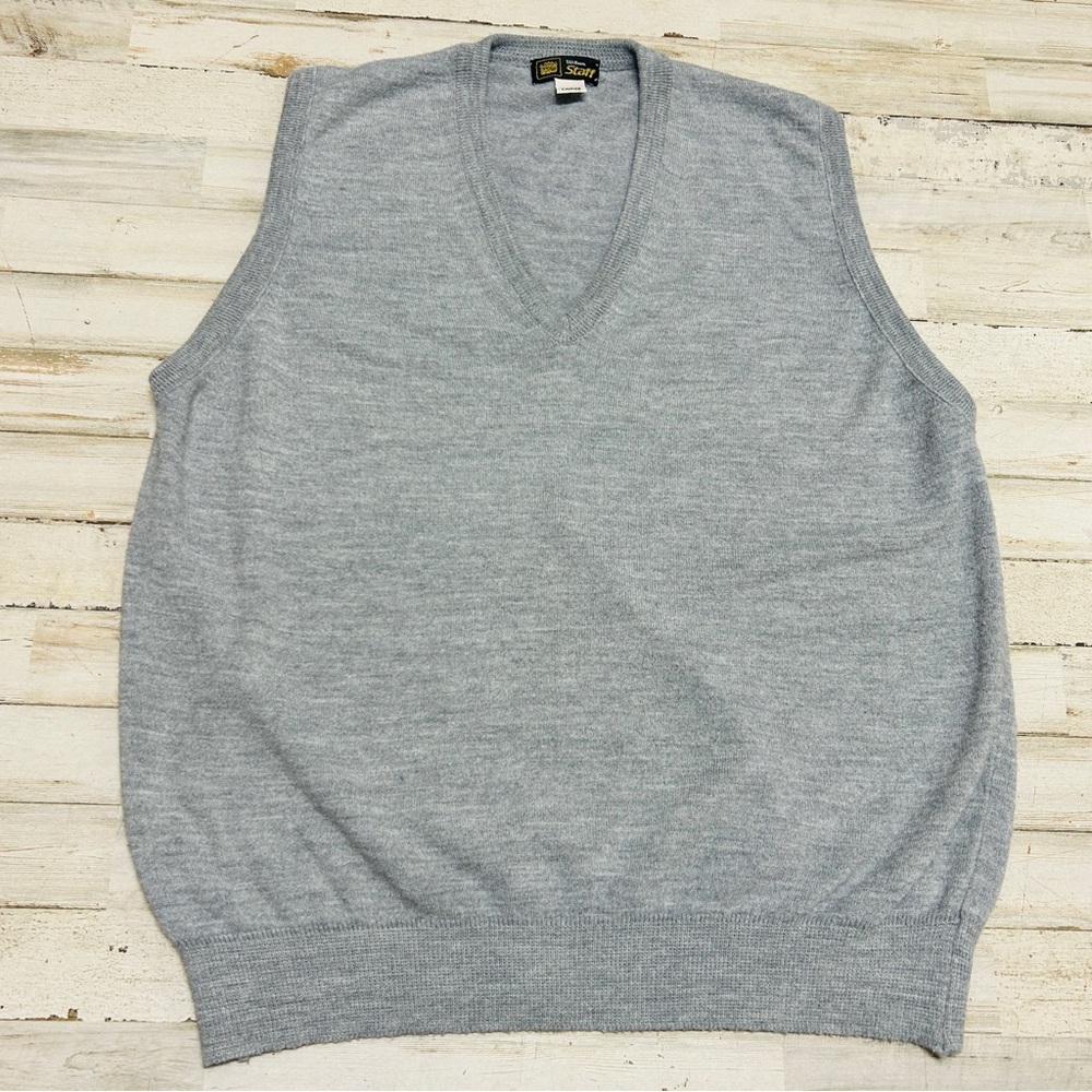 Vintage Wilson Staff Sweater Vest Men’s Large Gray Cozy Golf Prep Made In USA